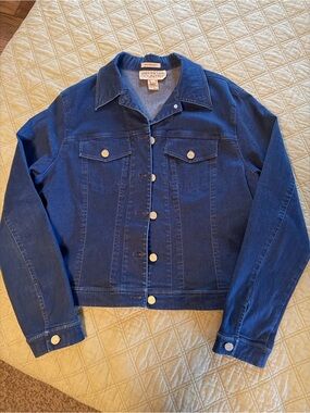 Jones New York Navy Blue Denim Shirt Jacket size 14